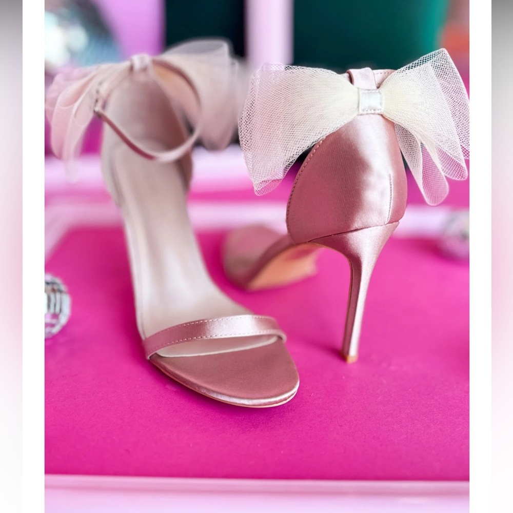 Nude Bow Detail Strappy Heels